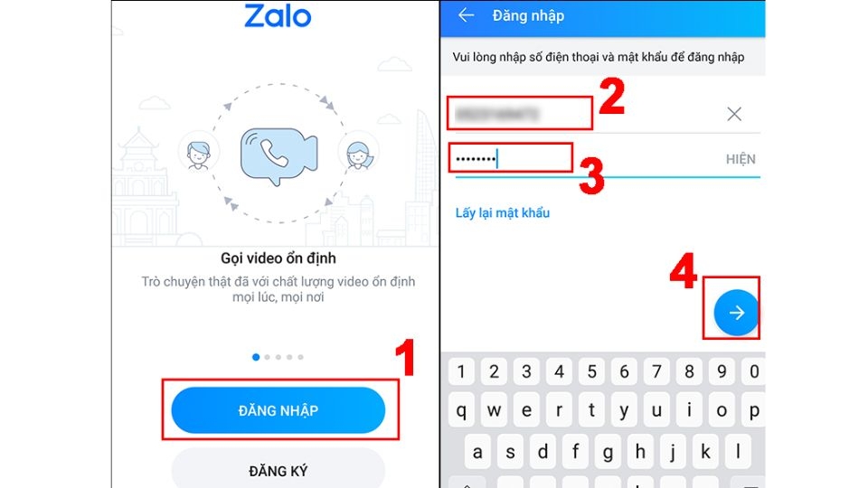 Kiểm tra lại thông tin đăng nhập trên Zalo