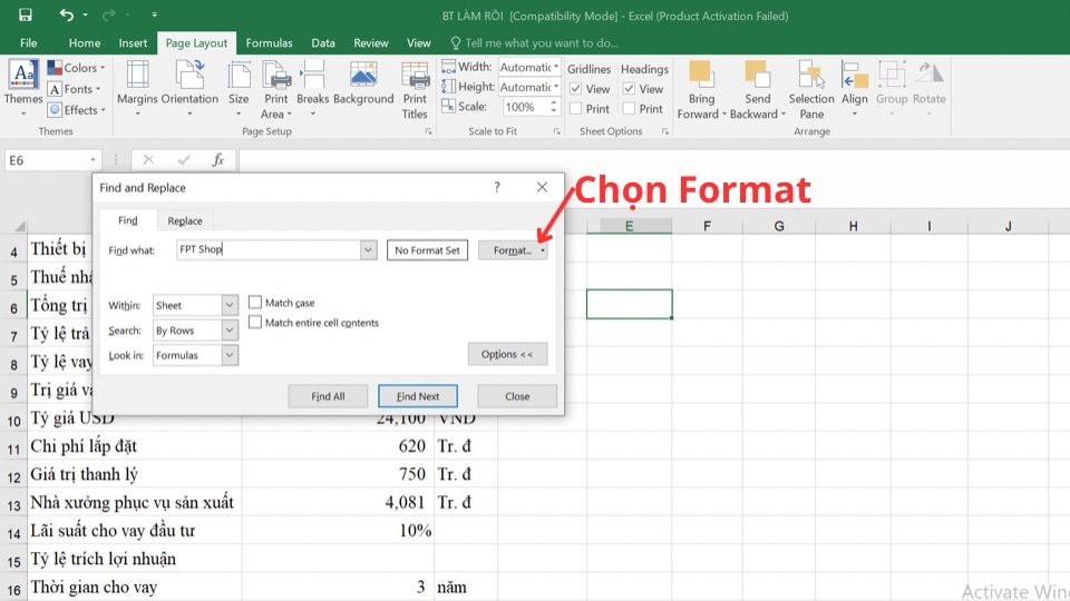 Tìm kiếm trong Excel