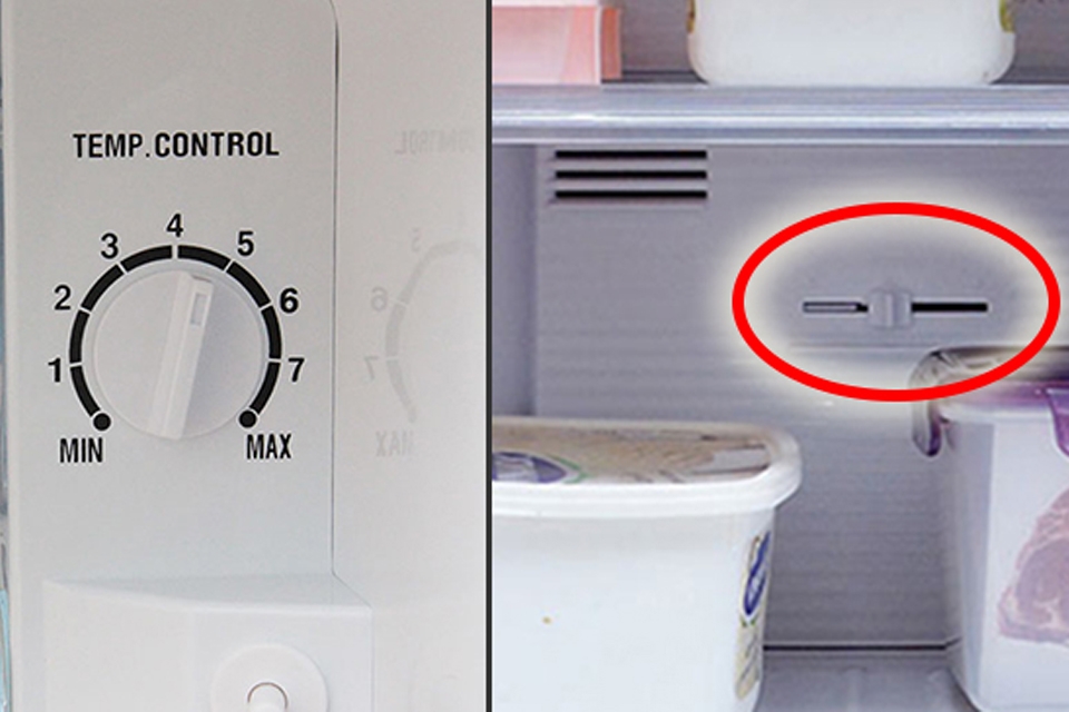 Tủ lạnh LG điều khiển nhiệt độ bằng núm và thanh trượt
