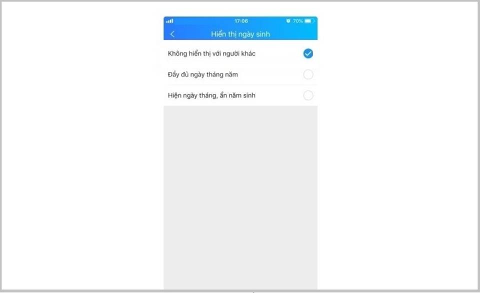 Tuy chọn thông tin hiển thị
