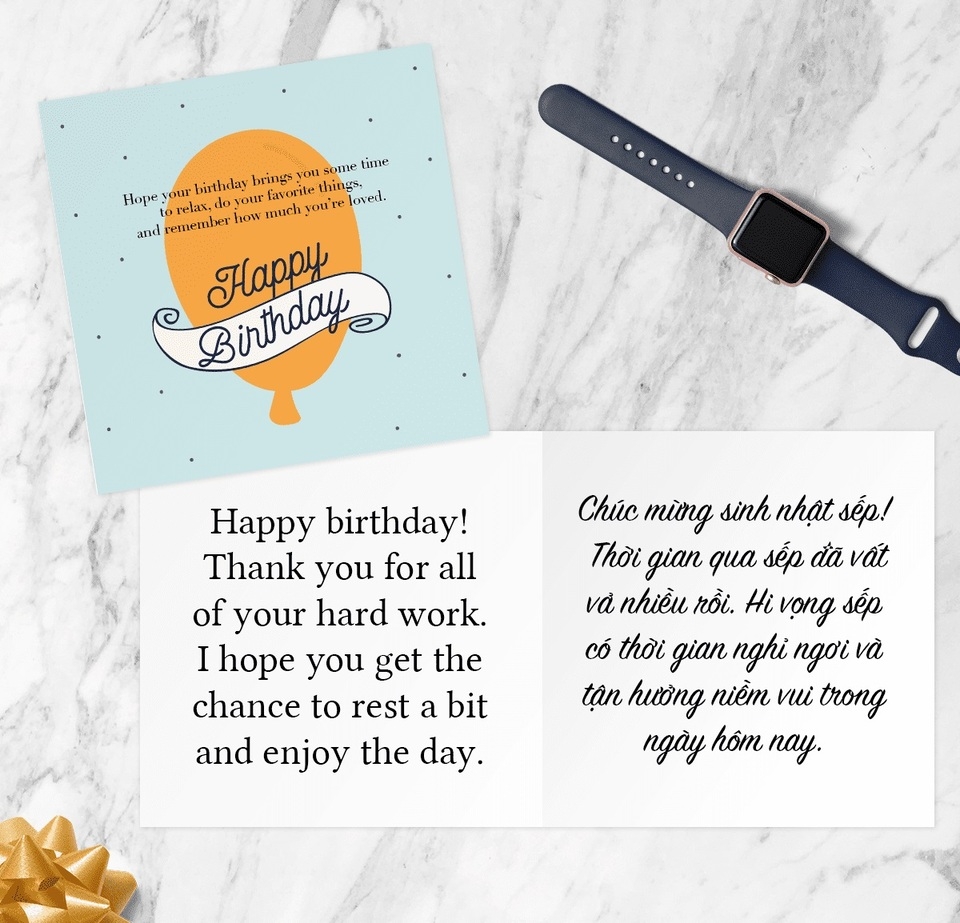 Chúc mừng sinh nhật sếp bằng Tiếng Anh