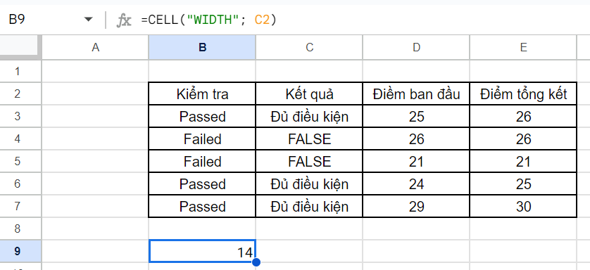 Cách sử dụng hàm CELL trong Google Sheet (8)