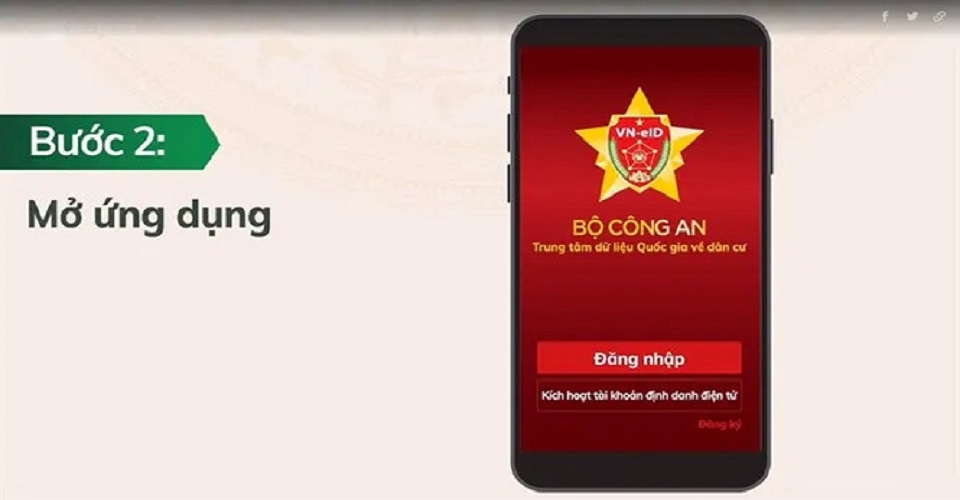 Hướng dẫn đăng nhập vào ứng dụng VNeID bước 2