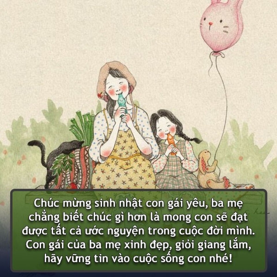 Lời chúc sinh nhật con gái trưởng thành