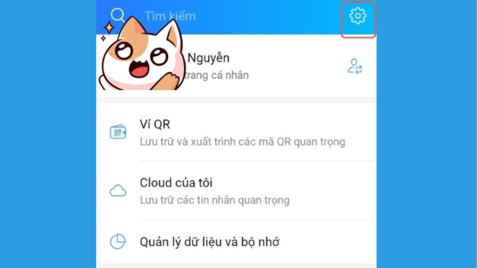 Nhấn vào mục Cài đặt