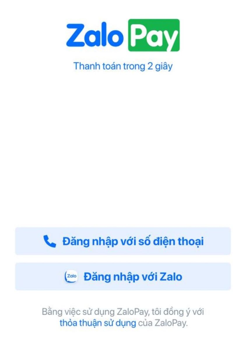 Đăng ký tài khoản ZaloPay mới bằng số điện thoại cũ