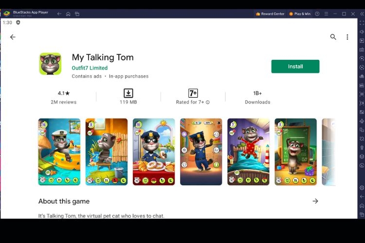 talking tom trên pc