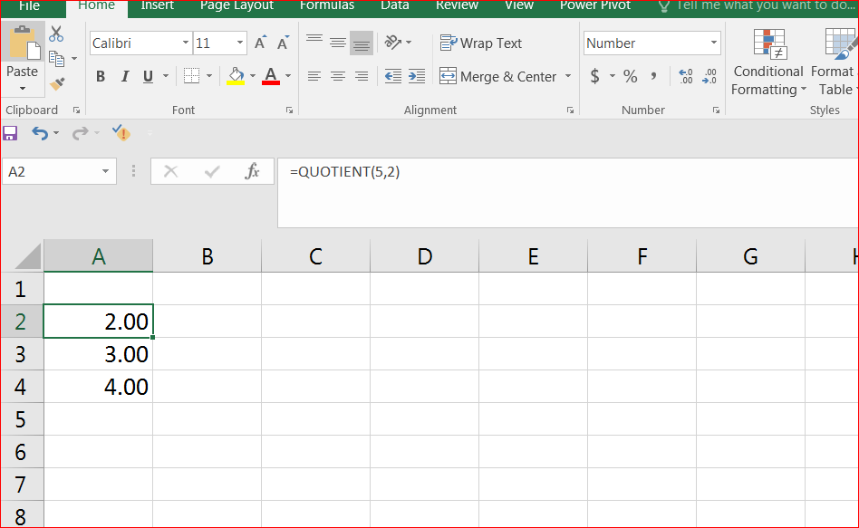 Hướng dẫn sử dụng hàm QUOTIENT trong Excel chia lấy phần nguyên 17