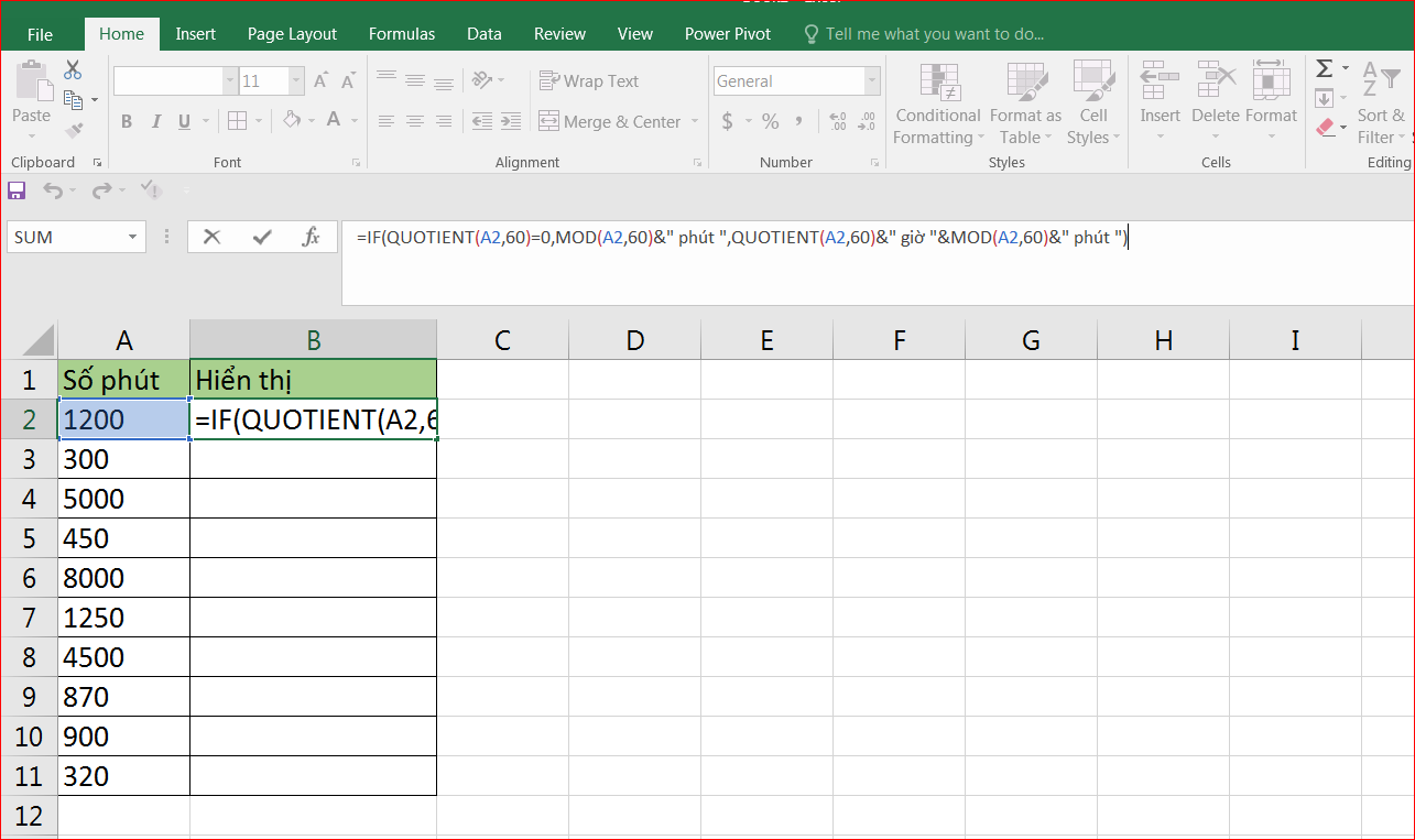 Hướng dẫn sử dụng hàm QUOTIENT trong Excel chia lấy phần nguyên 11
