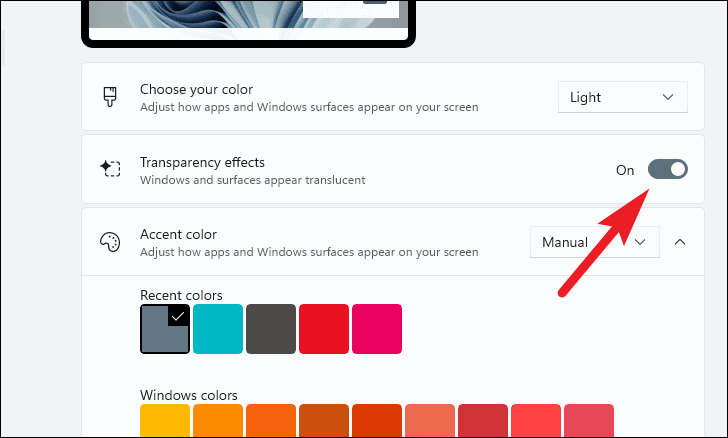 Tắt tính năng Transparency - Ảnh 04