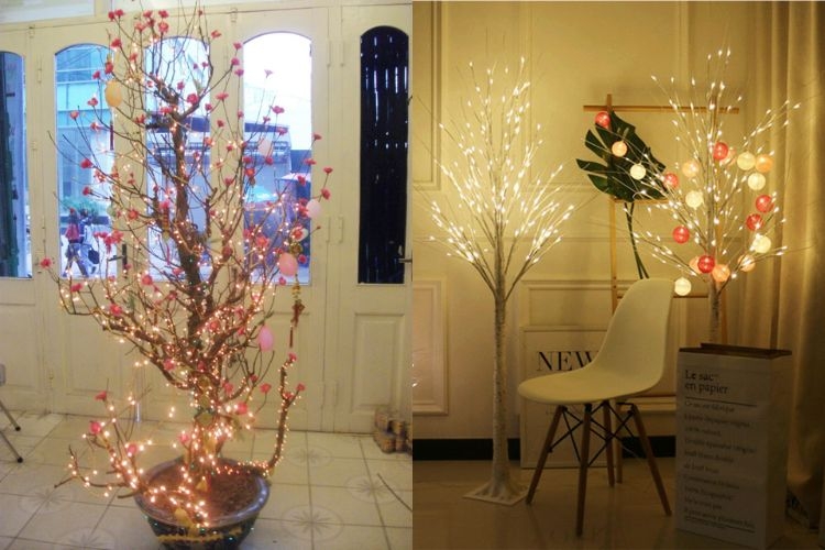 trang trí tết bằng đèn led