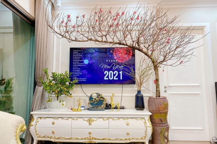 trang trí tết với tv