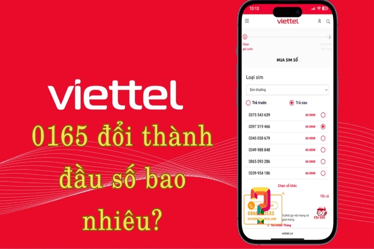 0165 đổi thành đầu số bao nhiêu?