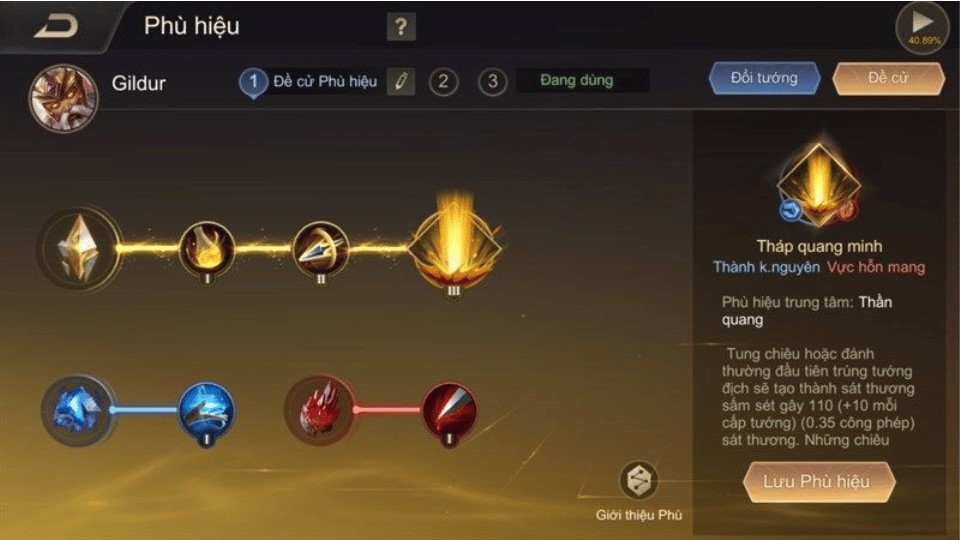 Phù hiệu và phép bổ trợ cho Gildur