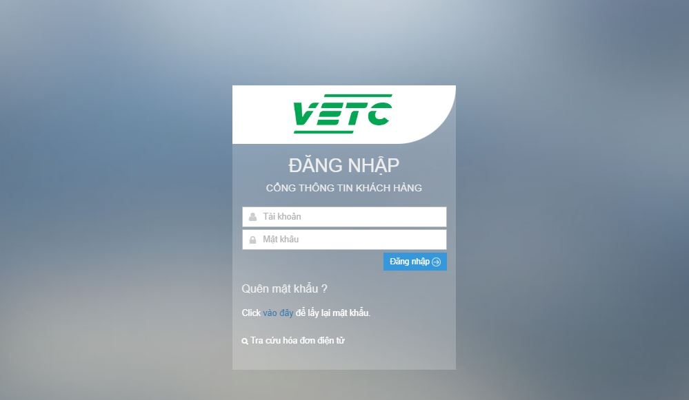kiểm tra tài khoản VETC 5