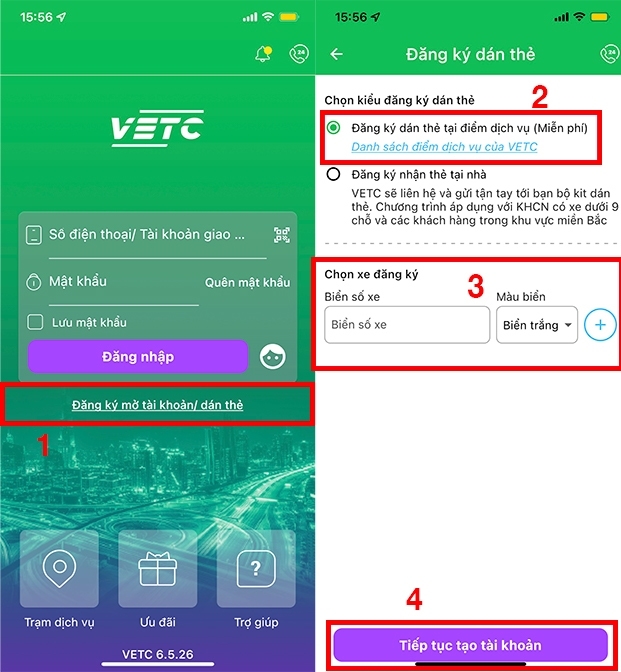 kiểm tra tài khoản VETC 7
