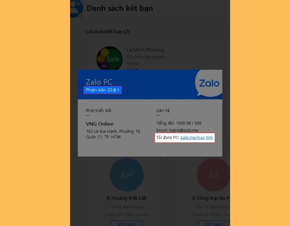 Thông tin phiên bản Zalo mới nhất