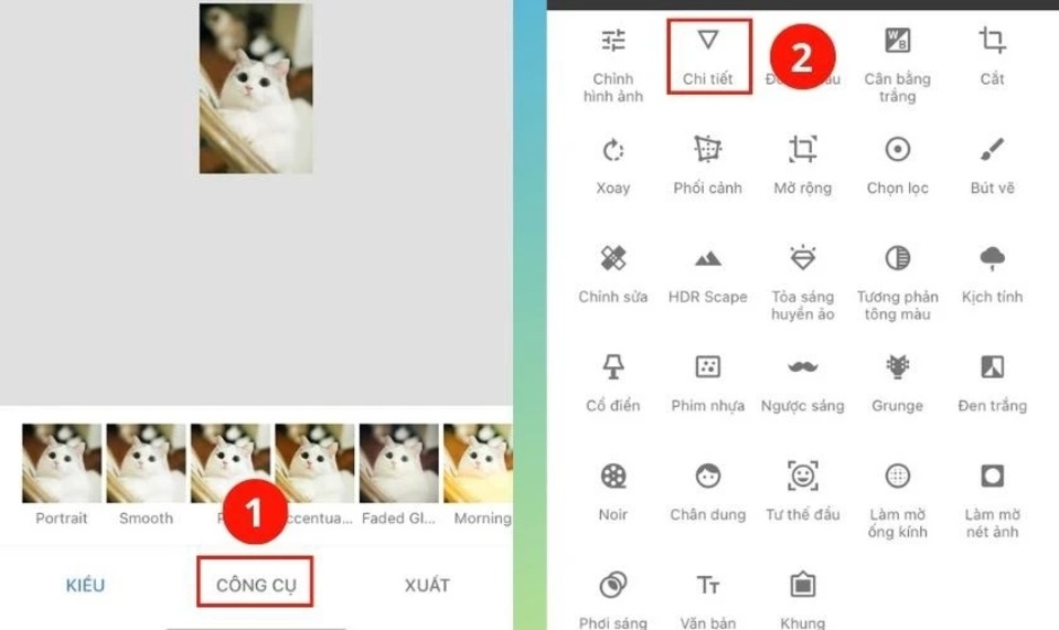 Vào phần “Công cụ” và nhấn chọn “Chi tiết”.