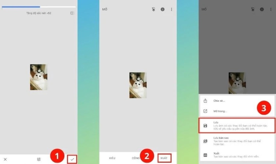 Nhấn chọn “Xuất” và “Lưu”