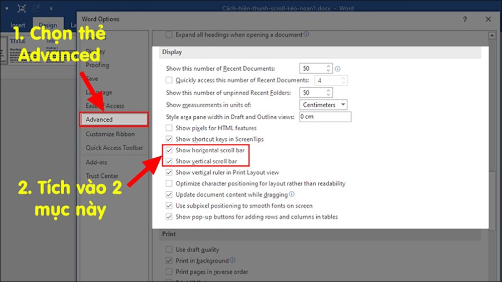 Cách để hiện thanh cuộn trong Word đơn giản, dễ dàng nhất