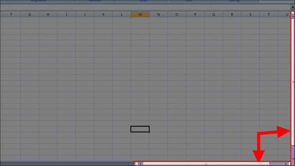 Xuất hiện thanh cuộn trong Excel 2007