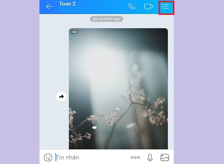 Nhấn vào biểu tượng ba dấu gạch ngang