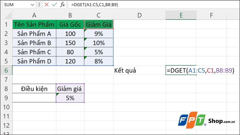 Hàm DGET trong Excel là gì? - hình 4