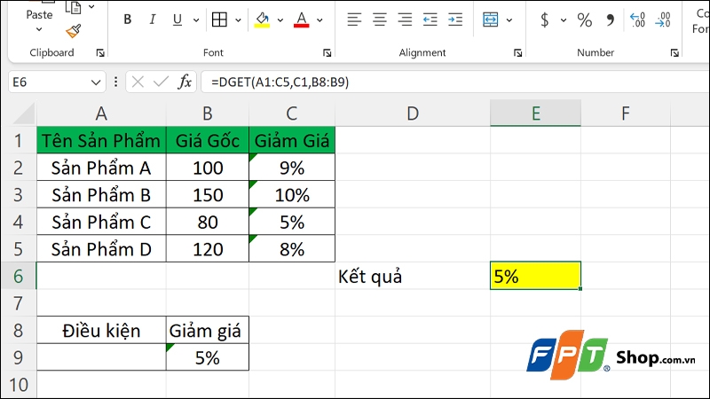 Hàm DGET trong Excel là gì? - hình 5