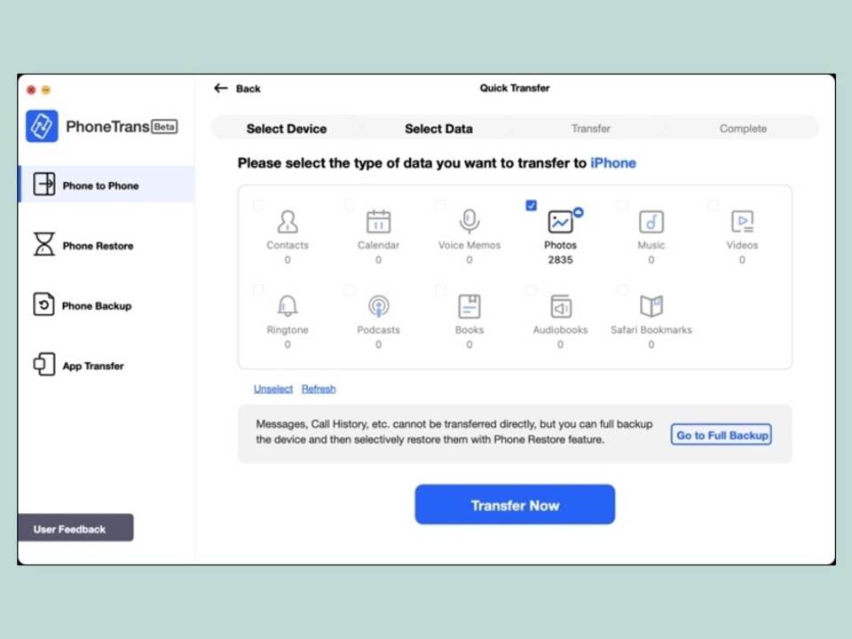 Nhấn chọn “Transfer Now” để hoàn tất