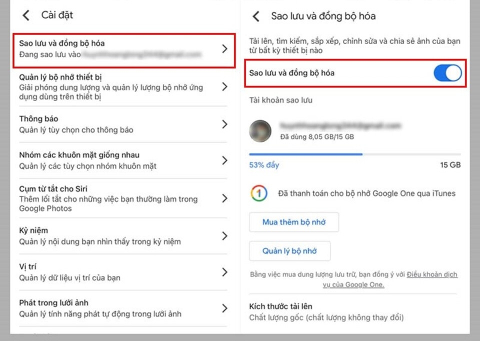 Truy cập vào mục “Sao lưu và đồng bộ hóa”