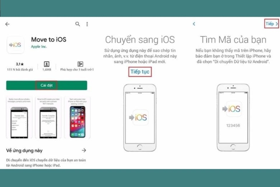 Nhấn “Tiếp” để tìm mã của điện thoại