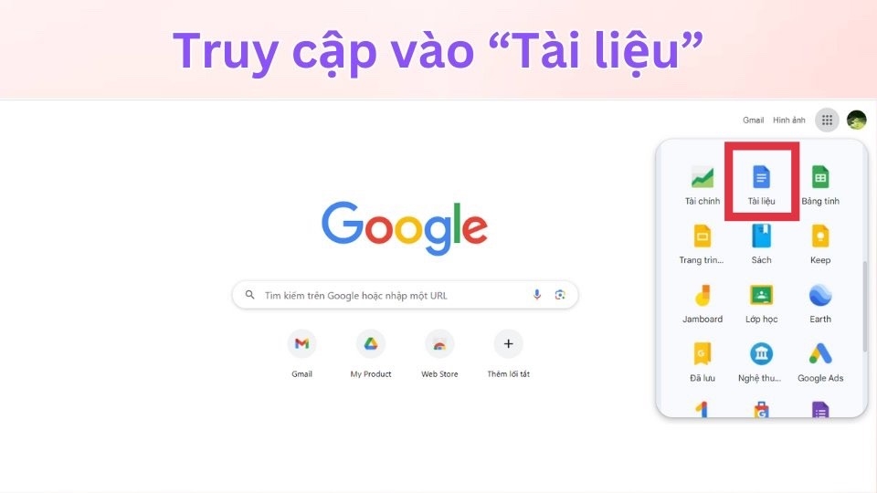 Truy cập Google docs