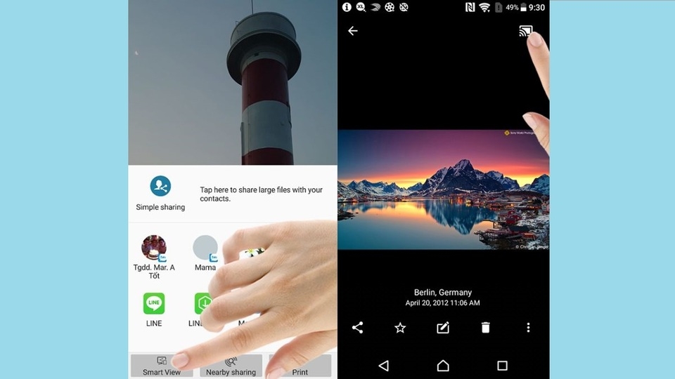 Mở dữ liệu muốn chia sẻ lên Tivi trên điện thoại