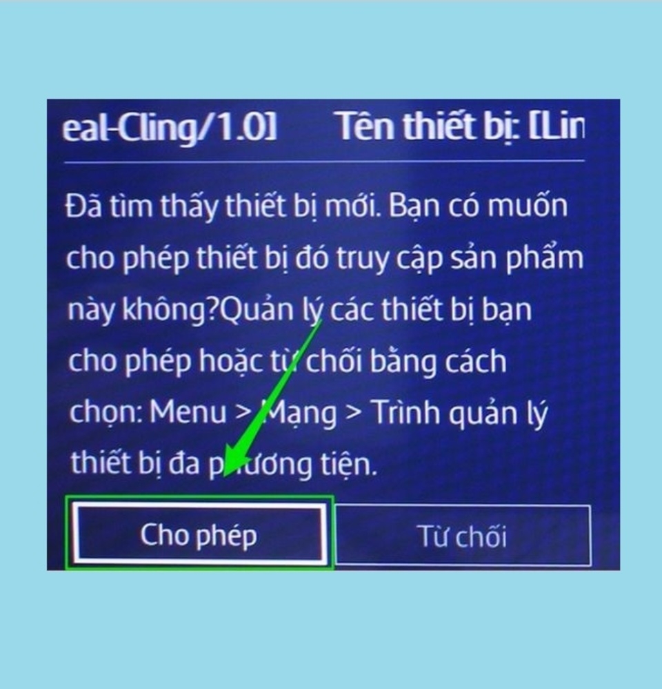 Nhấn chọn “Cho phép”