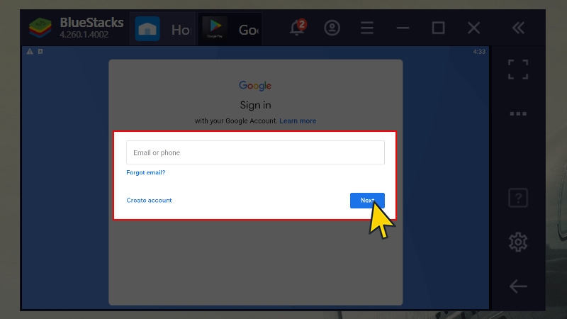Đăng nhập Google Play Store