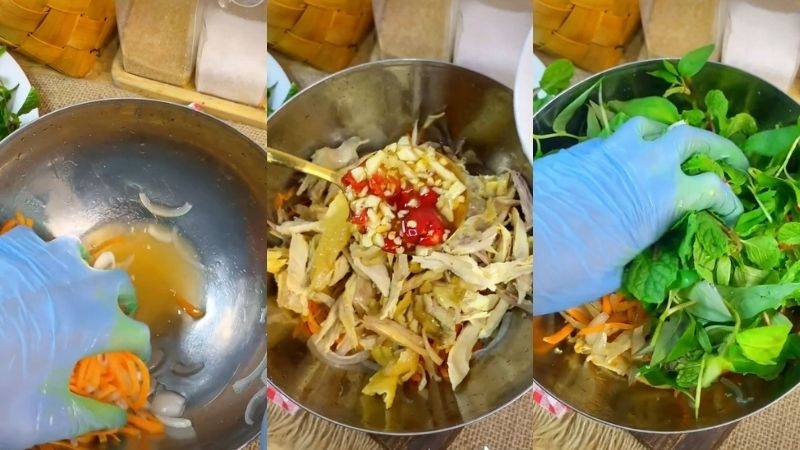 Cách làm gỏi gà rau tiến vua Cách làm gỏi gà rau tiến vua