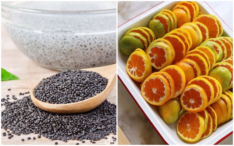 Pha nước quất (tắc) với hạt é