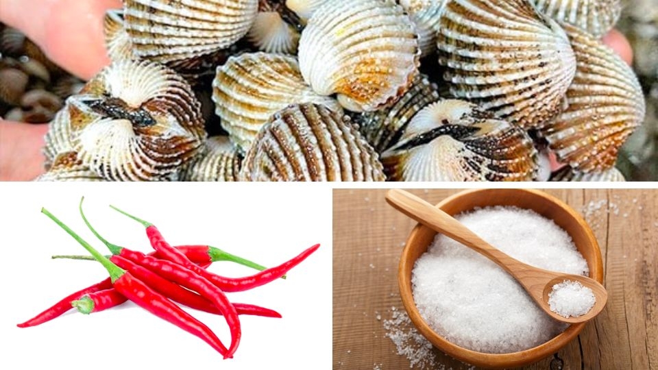 Nguyên liệu làm sò huyết nướng mọi