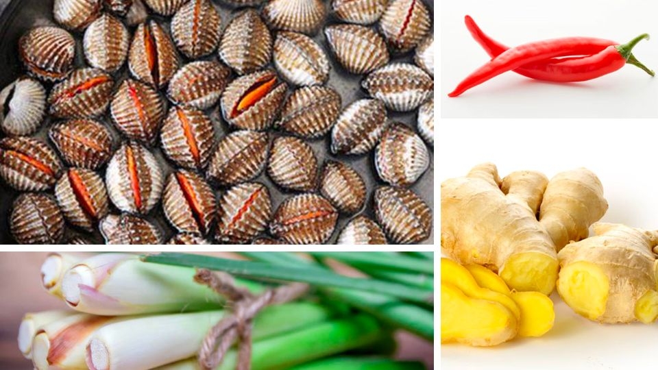 Nguyên liệu làm sò huyết nướng giấy bạc