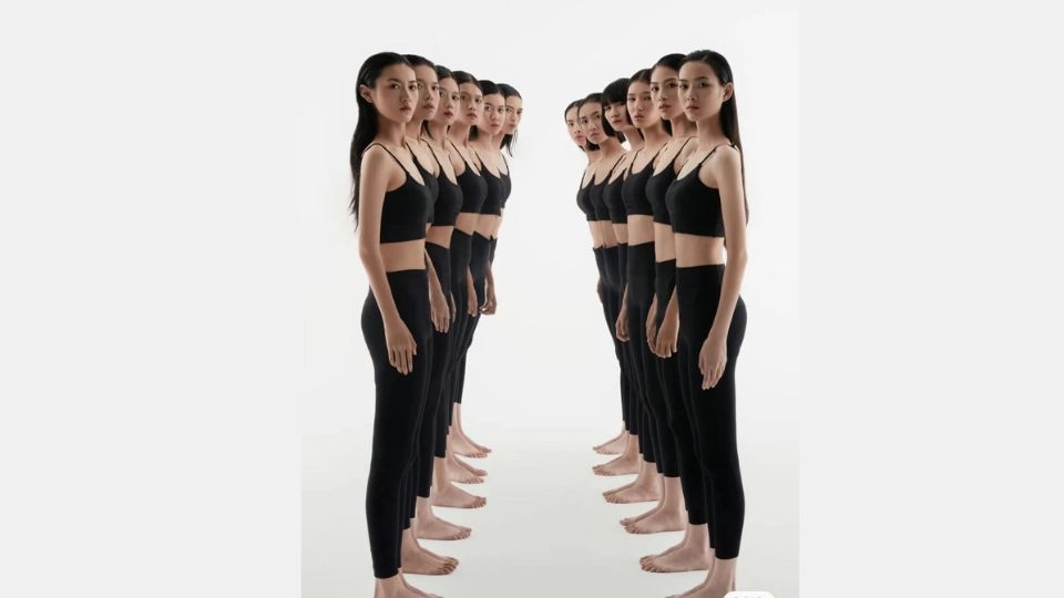 Mọi người sẽ đứng xếp hàng thẳng đối diện với nhau nhìn vào camera tạo dáng