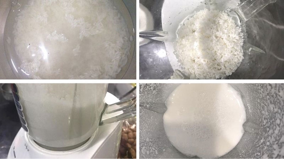 Xay gạo nếp bằng máy xay sinh tố