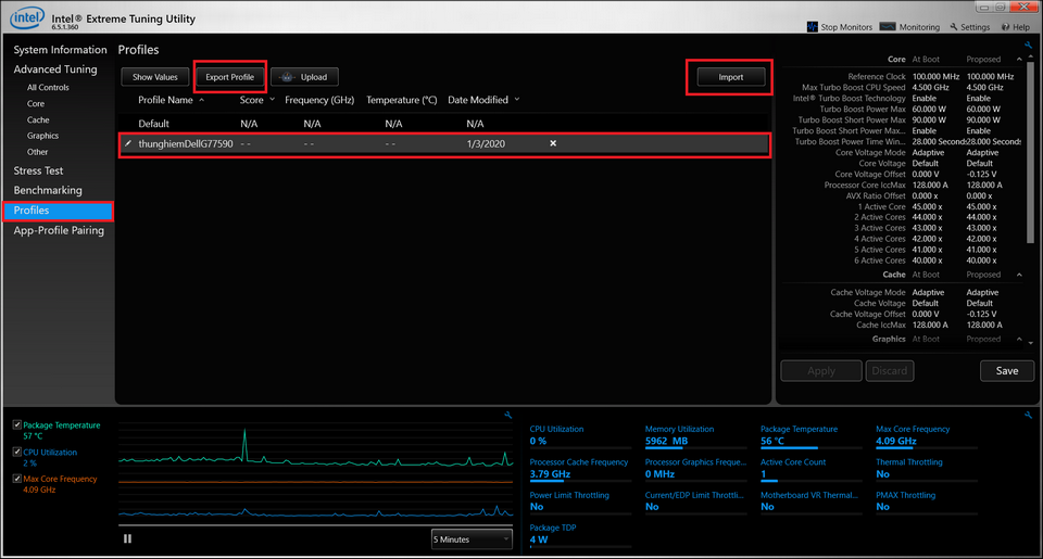 Cài đặt chế độ hoạt động ổn định