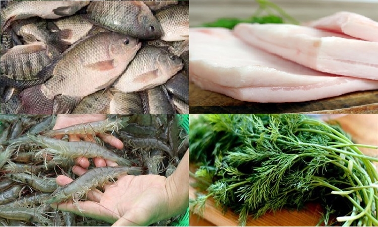 Nguyên liệu chuẩn bị làm chả cá rô phi