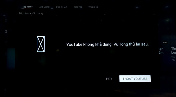 Lỗi tivi không vào được Youtube - hình 1