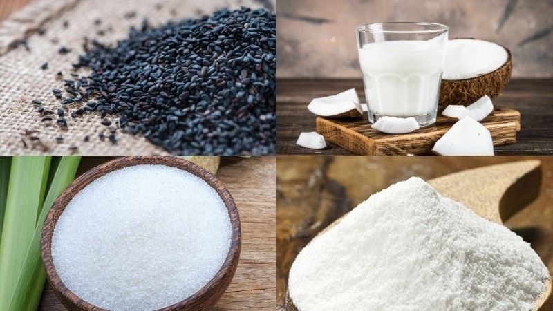 Các nguyên liệu chế biến món bánh trôi tàu vừng đen