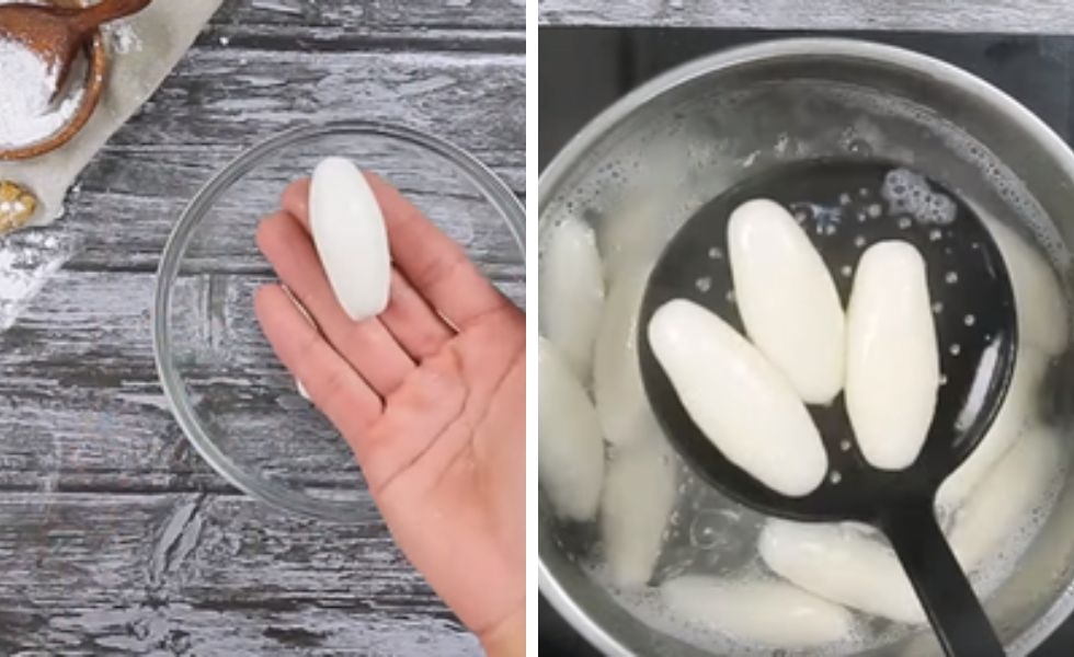 Nặn bánh và nấu chín