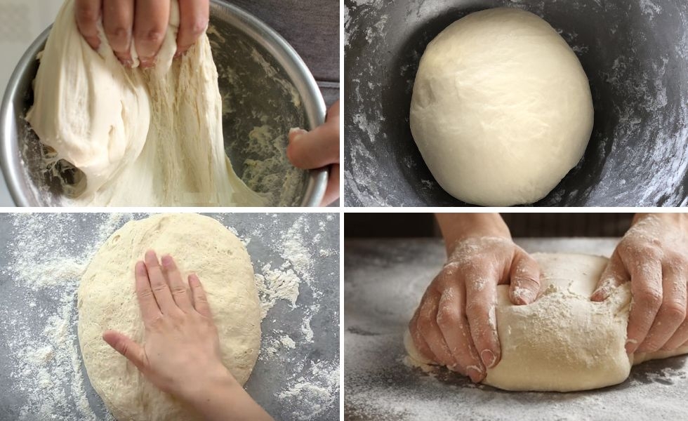 Nhào bột làm vỏ bánh