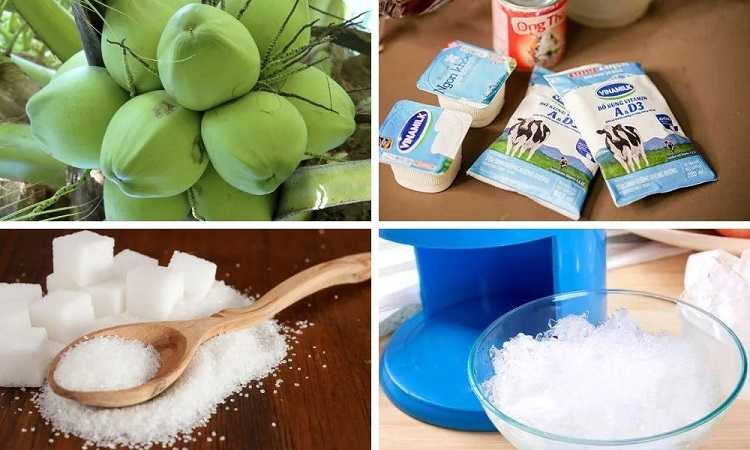 Nguyên liệu làm sinh tố dừa