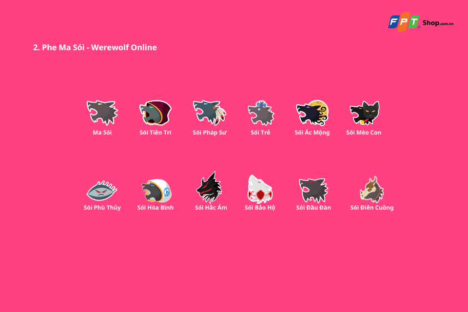 Hệ thống các vai trò trong Werewolf Online