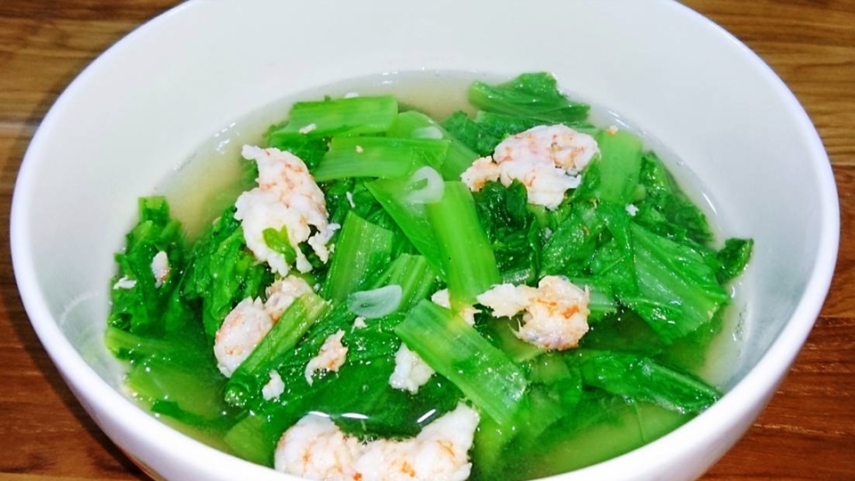 Canh thịt băm cải bẹ xanh.